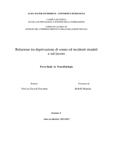 Relazione tra deprivazione di sonno ed incidenti