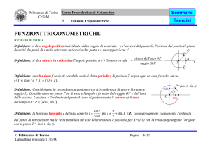 funzioni trigonometriche - Dipartimento di Matematica