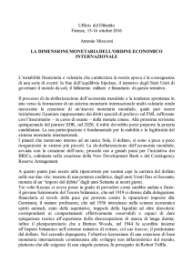 Ufficio del Dibattito Firenze, 15-16 ottobre 2016 Antonio Mosconi LA