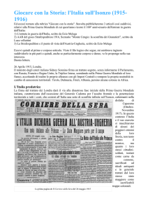 Giocare con la Storia: l`Italia sull`Isonzo (1915