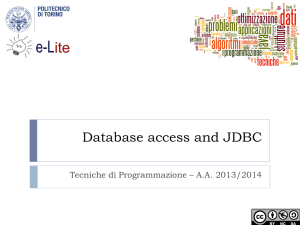 Database access and JDBC - e-Lite