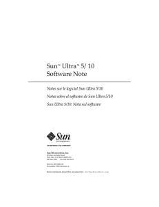 Sun™ Ultra™ 5/10 Software Note
