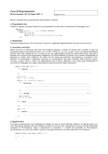 Corso di Programmazione - Dipartimento di Matematica e Informatica