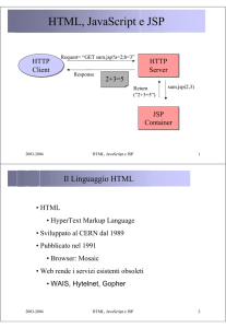 HTML, JavaScript e JSP