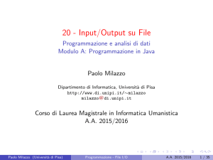 =1=20 - Input/Output su File - Programmazione e analisi di dati