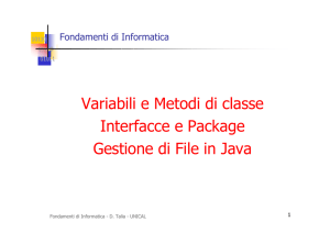 Variabili e metodi di classe, Gestione di File in Java