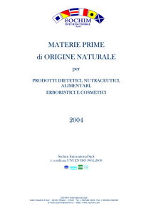 MATERIE PRIME di ORIGINE NATURALE 2004