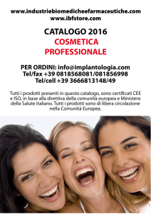 Cosmetica professionale - Industrie Biomediche e Farmaceutiche