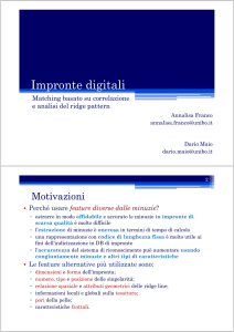 Maching basato su correlazione e analisi del ridge pattern