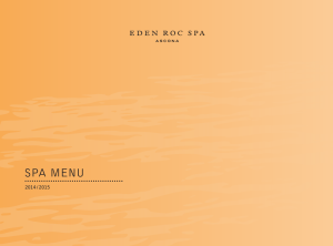 SPA MENU - Hotel Eden Roc