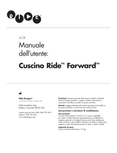 Cuscino Ride™ Forward™ Manuale dell`utente