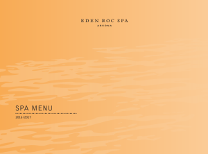 SPA Menu - Hotel Eden Roc