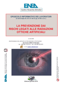 opuscolo informativo rischi radiazioni ottiche