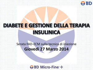 DIABETE E GESTIONE DELLA TERAPIA INSULINICA