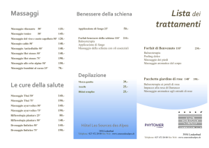 Lista dei trattamenti - Hôtel Les Sources des Alpes