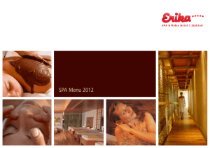 SPA Menu 2012 - Hotel Erika, Dorf Tirol