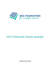 2015 Fellowship Grants awarded
