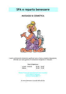 dépliant "MASSAGGI e COSMETICA" .