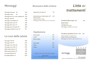Lista dei trattamenti - Hôtel Les Sources des Alpes