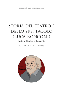 Storia del teatro e dello spettacolo (Luca Ronconi)