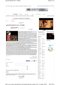 Eventi e notizie in Umbria speciale Spoleto 2011: 6 luglio Pagina 1