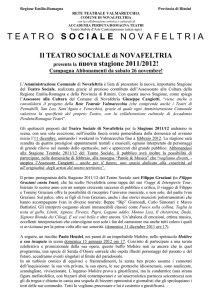 Il Teatro Sociale di Novafeltria presenta la nuova stagione 2011/2012!