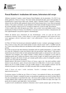 Pascal Rambert: traduzione del suono, letteratura del corpo