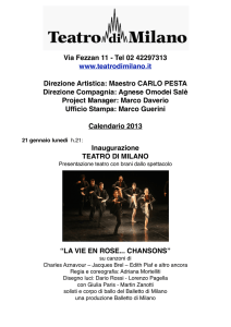 Via Fezzan 11 - Tel 02 42297313 www.teatrodimilano.it Direzione
