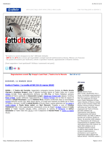 Invito A Teatro | Le scelte di fdt [15-21 marzo 2010]