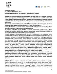 Gli spettacoli di sabato 25, domenica 26 e lunedì 27 giugno