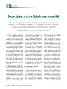 Depressione, ansia e disturbi neurocognitivi