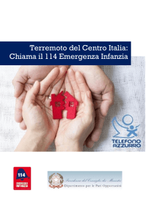 Terremoto del Centro Italia: Chiama il 114 Emergenza Infanzia