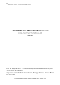 lo psicologo nell`ambito delle consulenze sul danno non