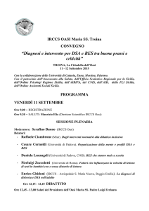 Programma - IRCCS Oasi Maria SS.