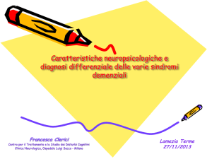 Caratteristiche neuropsicologiche e diagnosi