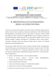 protocollo accoglienza dsa - Istituto Comprensivo "A. Manzoni" Cava