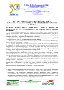 Documento di posizionamento Anffas Sicilia in materia Autismo