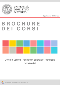 Brochure dei corsi  - Corso di Laurea Triennale in Scienza e
