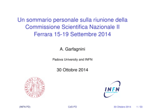 Relazione A. Garfagnini - Gruppo 2 - INFN