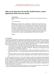 Sulla teoria elettronica dei metalli: modelli classici e prime