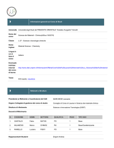 Referenti e Strutture Informazioni generali sul Corso di Studi
