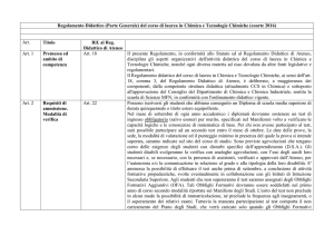 Regolamento Didattico (Parte Generale) del corso di laurea in