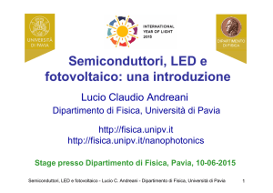 Semiconduttori, LED e fotovoltaico: una introduzione