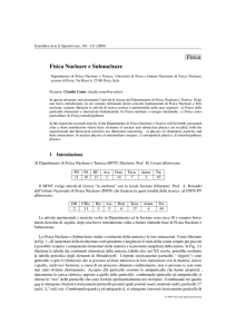 Fisica Fisica Nucleare e Subnucleare