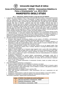 CP - IDIFO4 - Manifesto degli Studi - Sezione di Udine