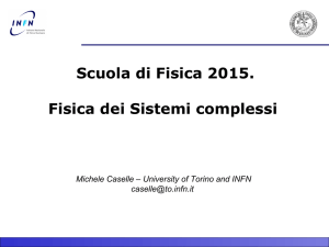 Sistemi complessi per la Biologia: Lezione introduttiva Autunno 2011