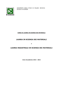 Guida al Corso di Laurea - Dipartimento di Scienza dei Materiali