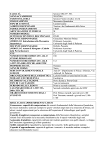 FACOLTÀ Scienze MM. FF. NN. ANNO ACCADEMICO 2015/2016