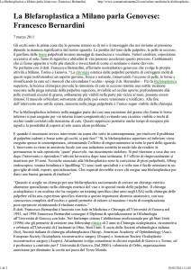 La Blefaroplastica a Milano parla Genovese: Francesco