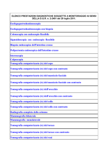 prestazioni diagnostico/specialistiche soggette a monitoraggio